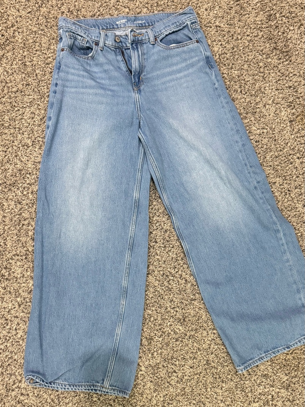 Old Navy High Rise Baggy Wide Leg Jeans medium Wash Size 8